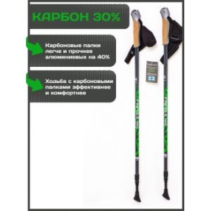 Телескопические палки для скандинавской ходьбы Finpole NOVA 30% Carbon, адаптируемый темляк